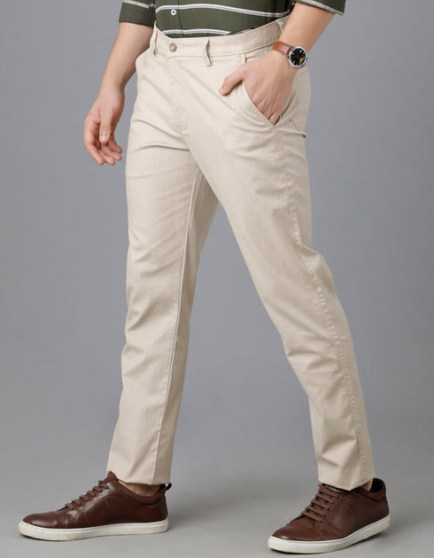 Fawn Color Imported Stuff Pant Smart Fit
